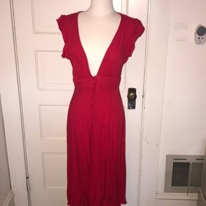 Red summer dress (very low cut)